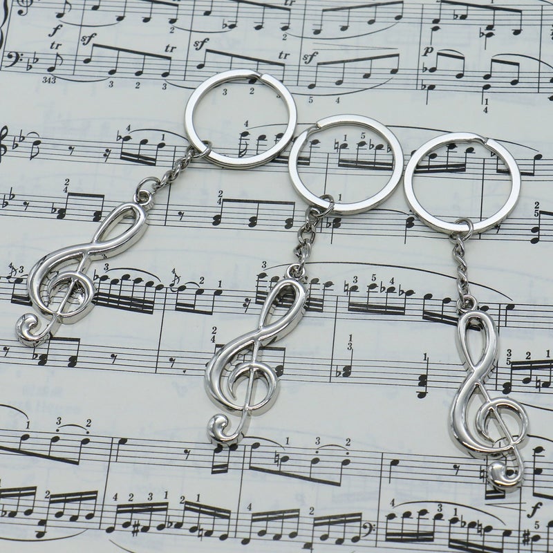 SenseYo 10 Pcs Musical Note Key Chain Metal Music Symbol G-Clef Key Ring Keychain Trinket - Image 5